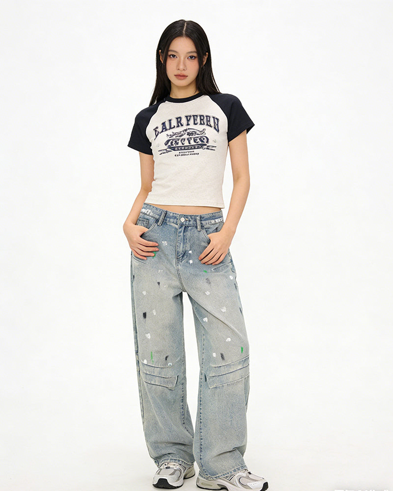 빈티지 패치워크 데님 팬츠