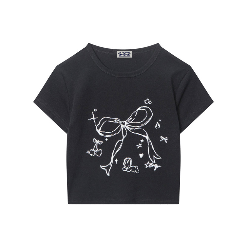 Retro foam print hot girl short sleeves (women's)