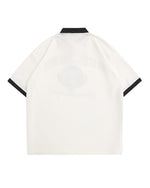 아메리칸 레트로 힙합 자수 문자 반팔