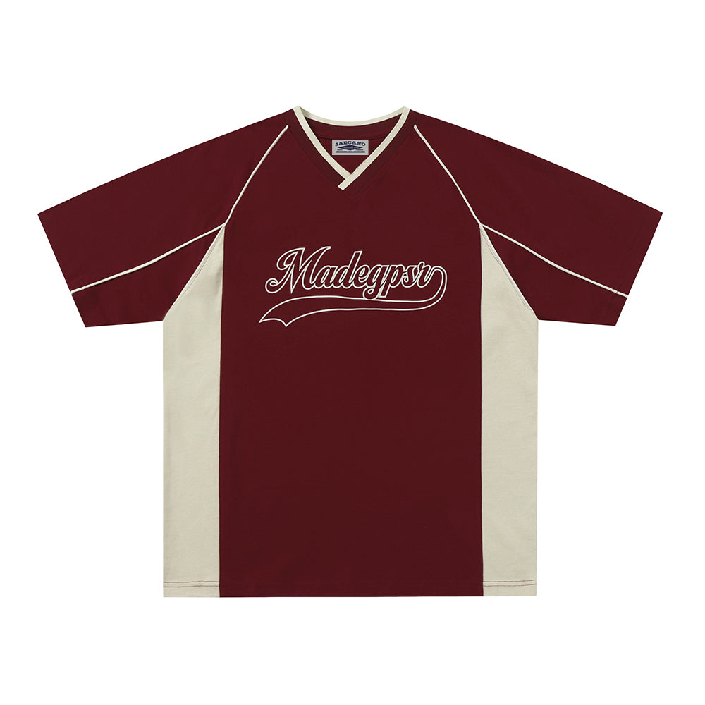 레트로 패치워크 대비 반소매