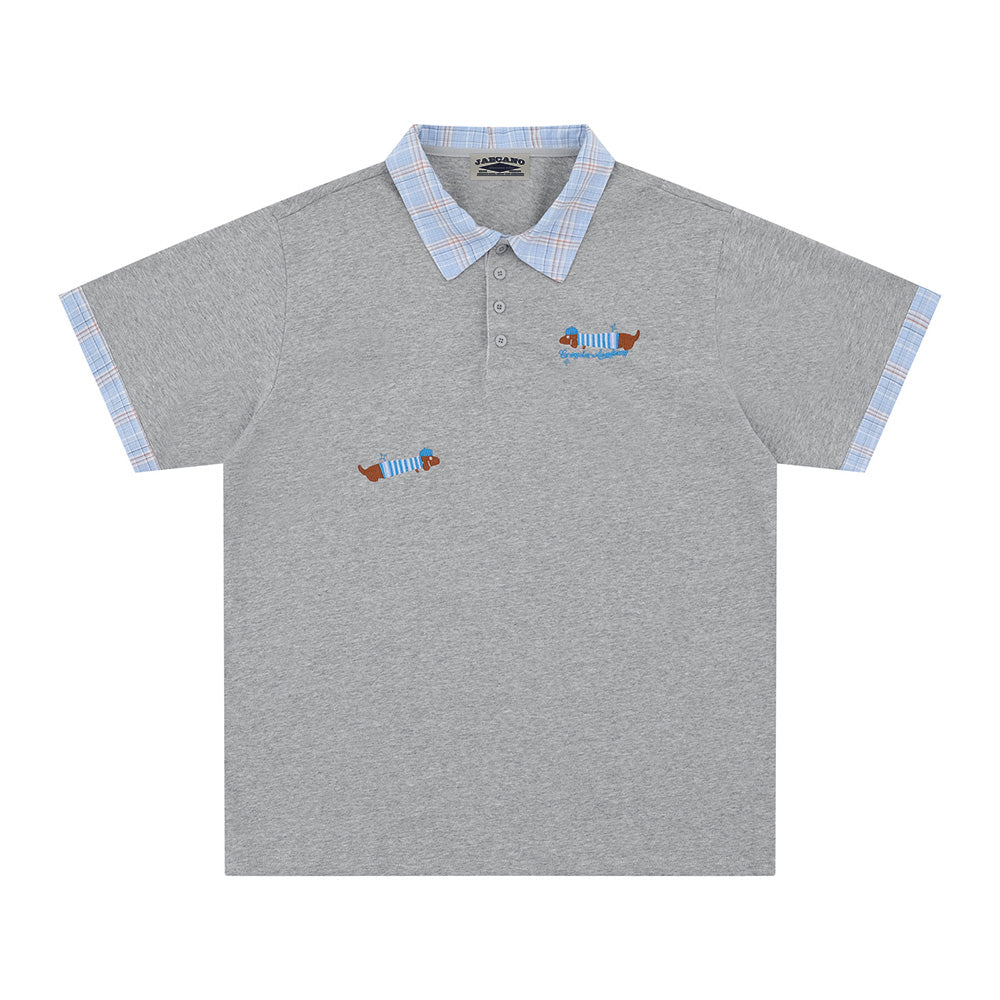 빈티지 자수 강아지 반팔