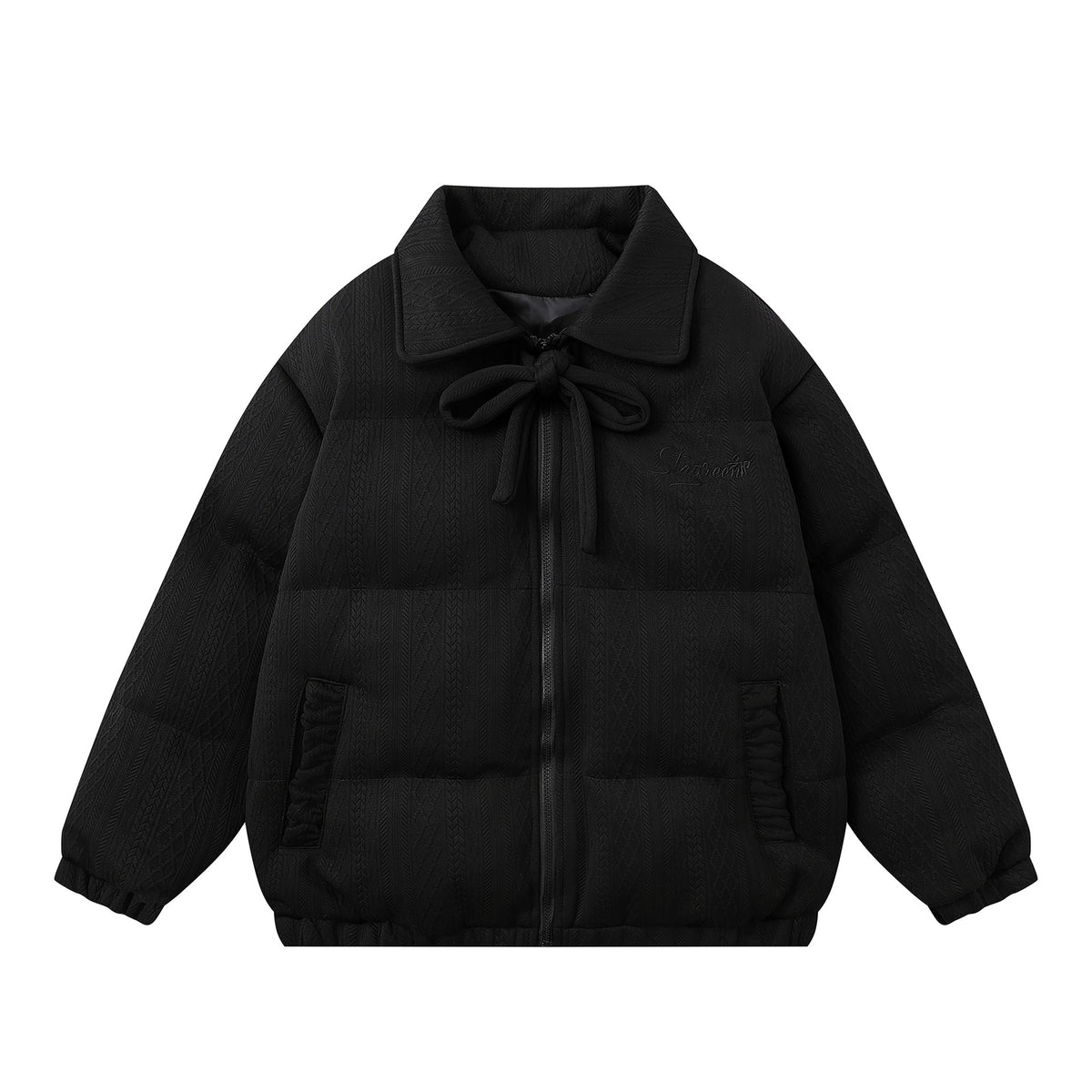 Retro bow cotton jacket