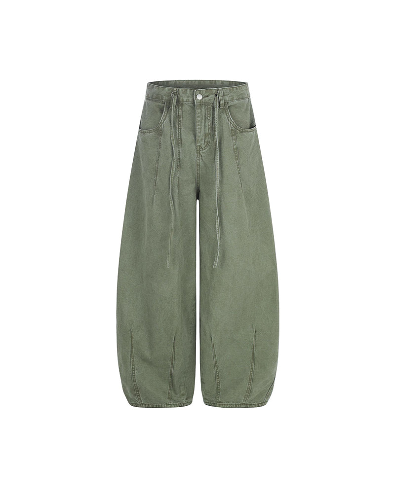 Distressed patchwork work pants