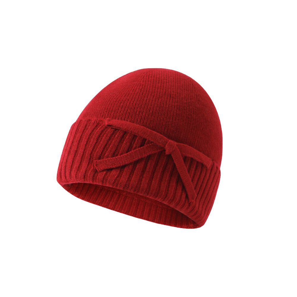 雙層加厚純色蝴蝶結帽