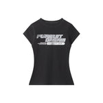 Lettering print crew neck short sleeves