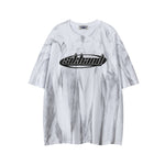 Tie-dye embroidered short sleeves