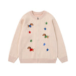 귀여운 강아지 자수 스웨터