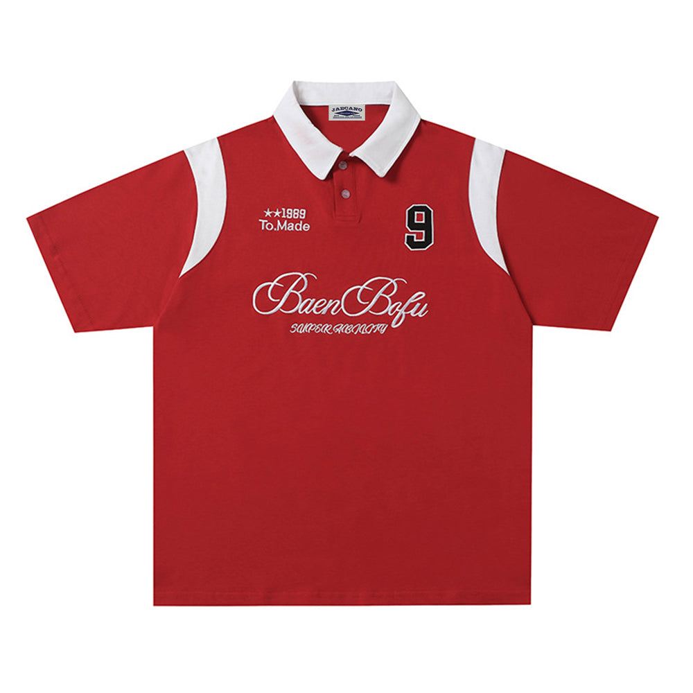 레트로 패치워크 캐주얼 반팔