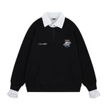 Retro fake two piece versatile sweatshirt