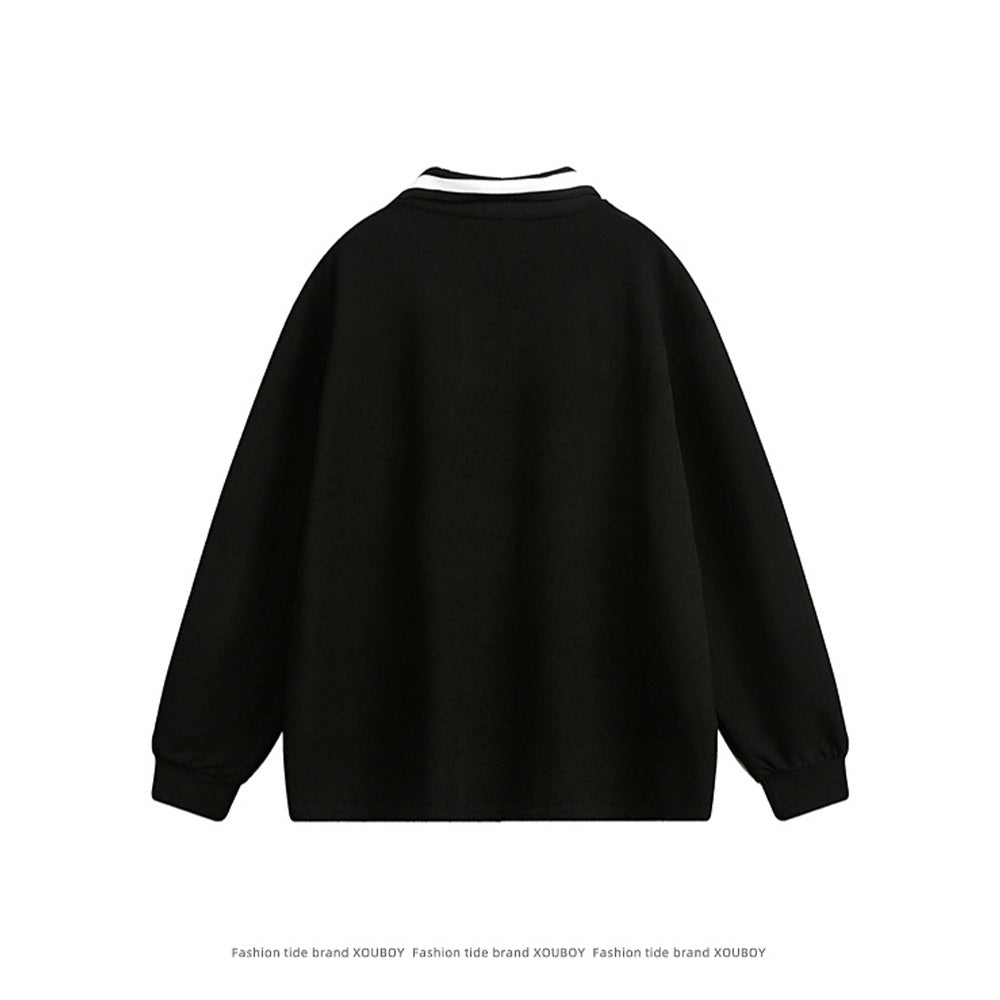 復古學院風polo長袖