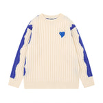 拼色愛心圓領針織衫