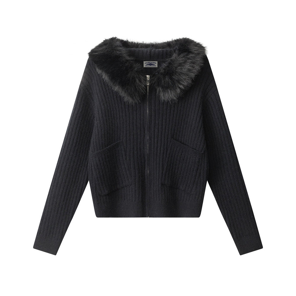 修身連帽針織衫外套(女款)