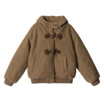 울 플리스 후드 코튼 코트