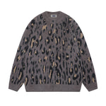 復古豹紋開衫毛衣