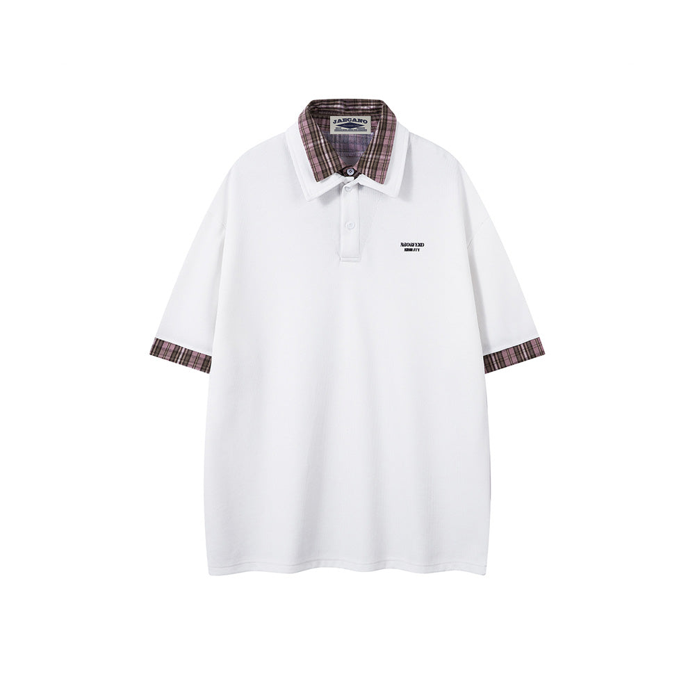 라펠 프린트 반소매