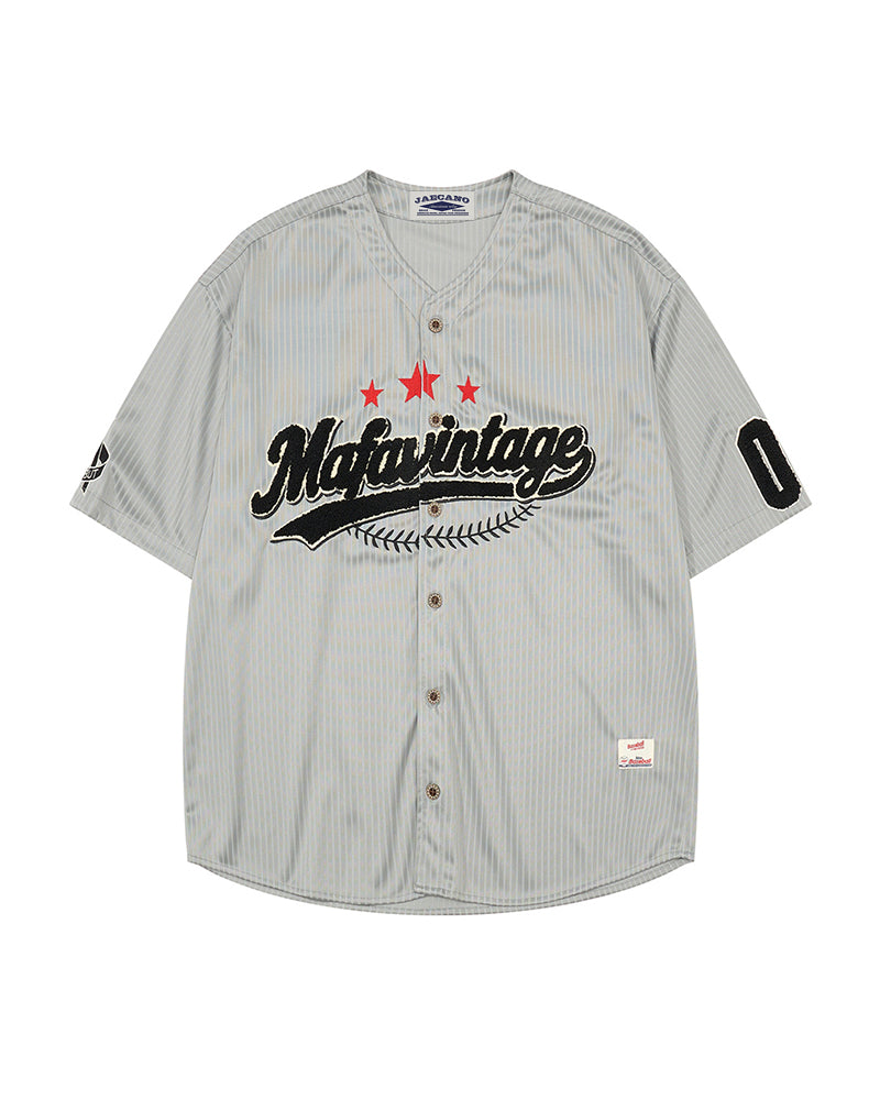レトロな野球半袖シャツ