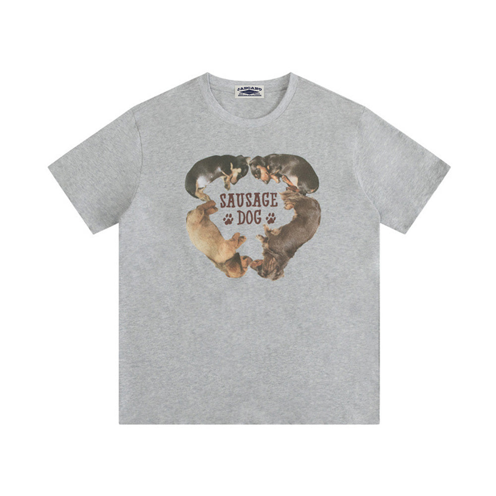 귀여운 강아지 프린트 반팔