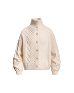Retro diamond pattern sweater coat
