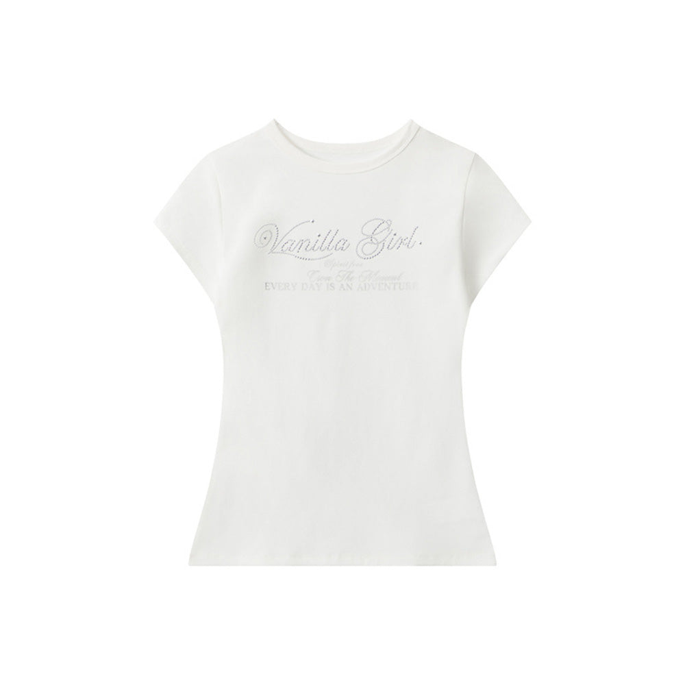 Slim-fit versatile printed short sleeves