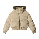 Thick hooded short jacket