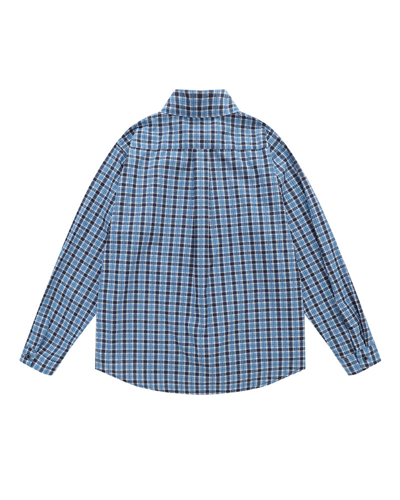 plaid long-sleeved shirt