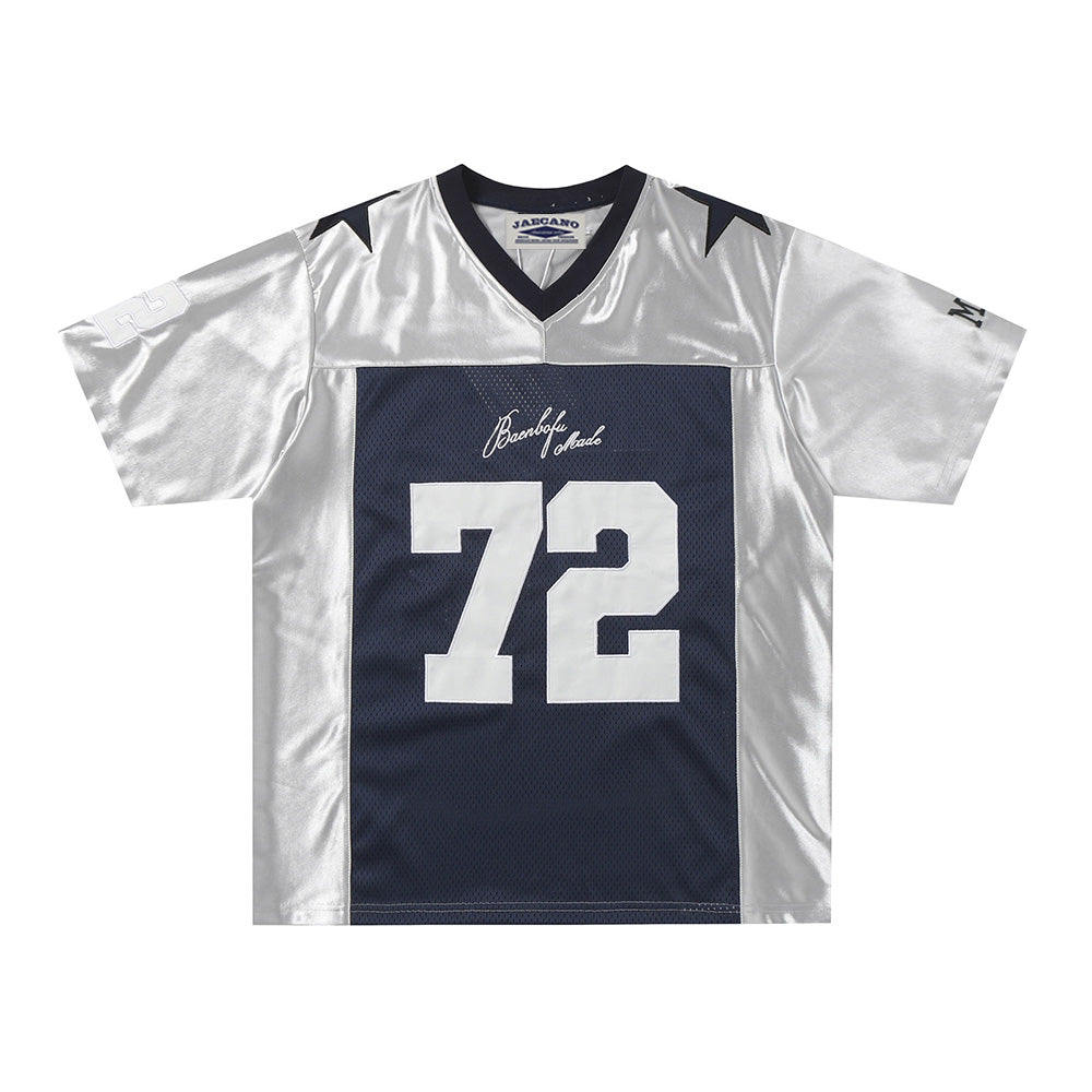 Spliced sports short sleeves