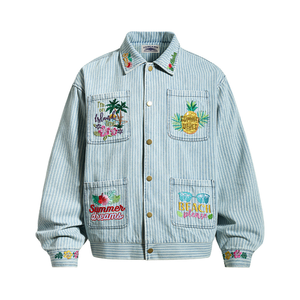 Colorful letter denim jacket
