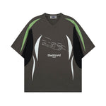 Loose contrasting short sleeves