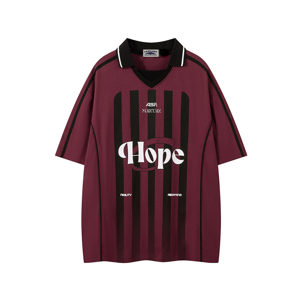 레트로 스트라이프 레터 반팔