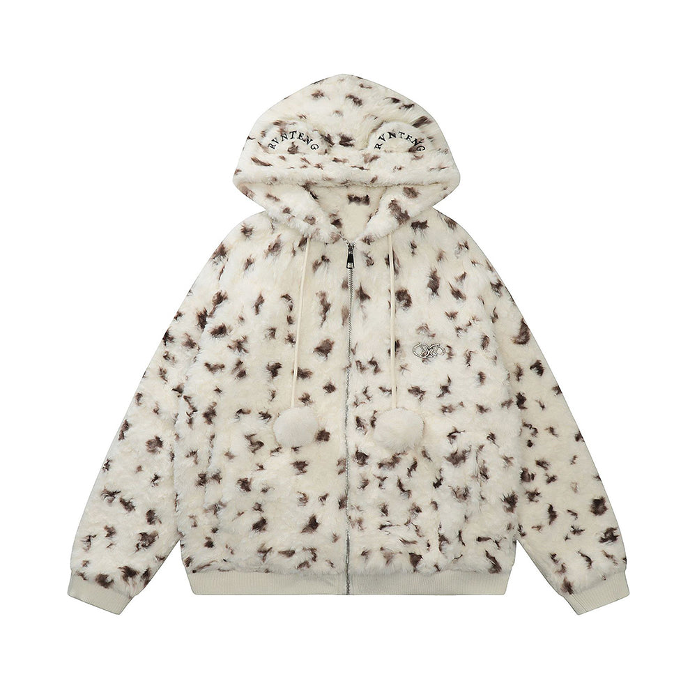 귀여운 후드 램스울 재킷