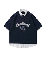 Fake two-piece lapel short sleeves