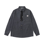 復古格子長袖襯衫