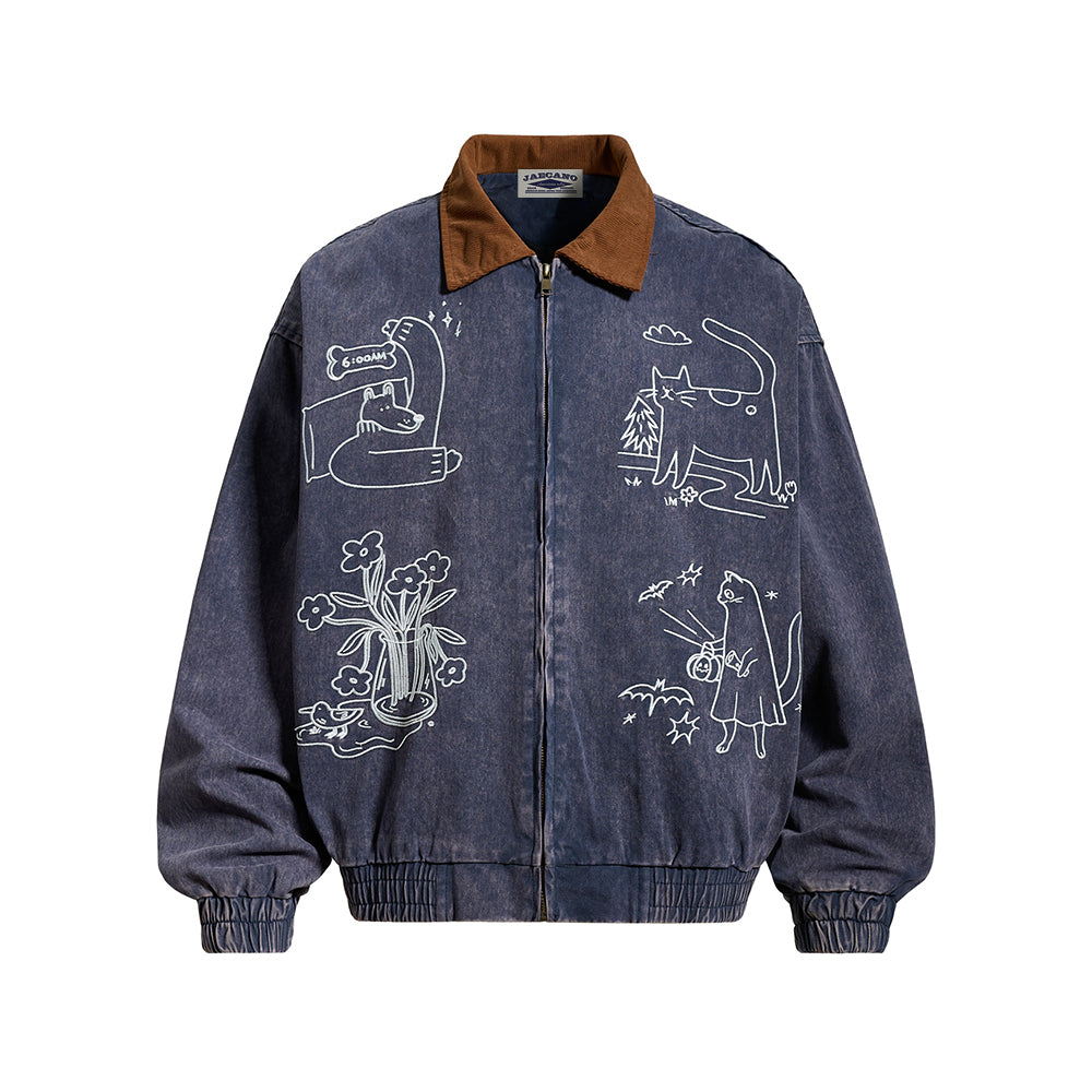 做舊趣味休閑夾克