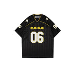 v領運動條紋短袖