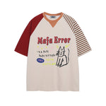 Contrast color kitten short sleeves