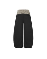 patchwork wide-leg scimitar pants