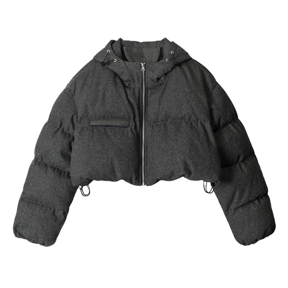 Hooded cropped jacket