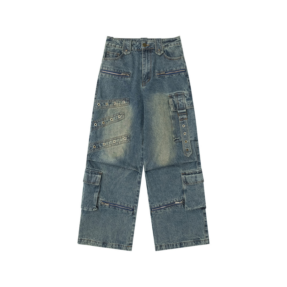 Multi-pocket cargo jeans
