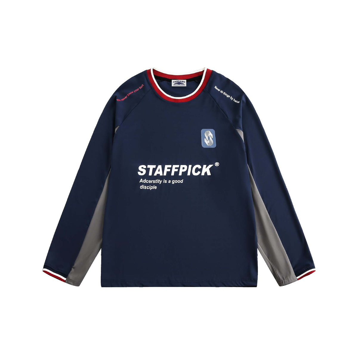 Retro patchwork round neck long sleeves