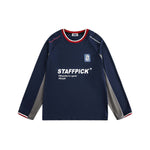 Retro patchwork round neck long sleeves