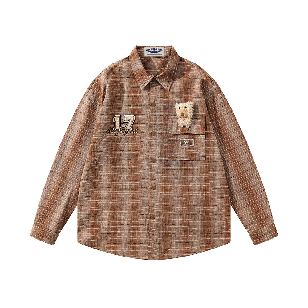 復古卡通情侶長袖襯衫