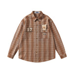 復古卡通情侶長袖襯衫