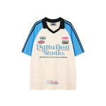 콘트라스트 컬러 캐주얼 프린트 반팔