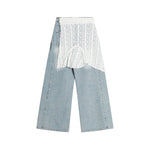 復古水洗牛仔長褲