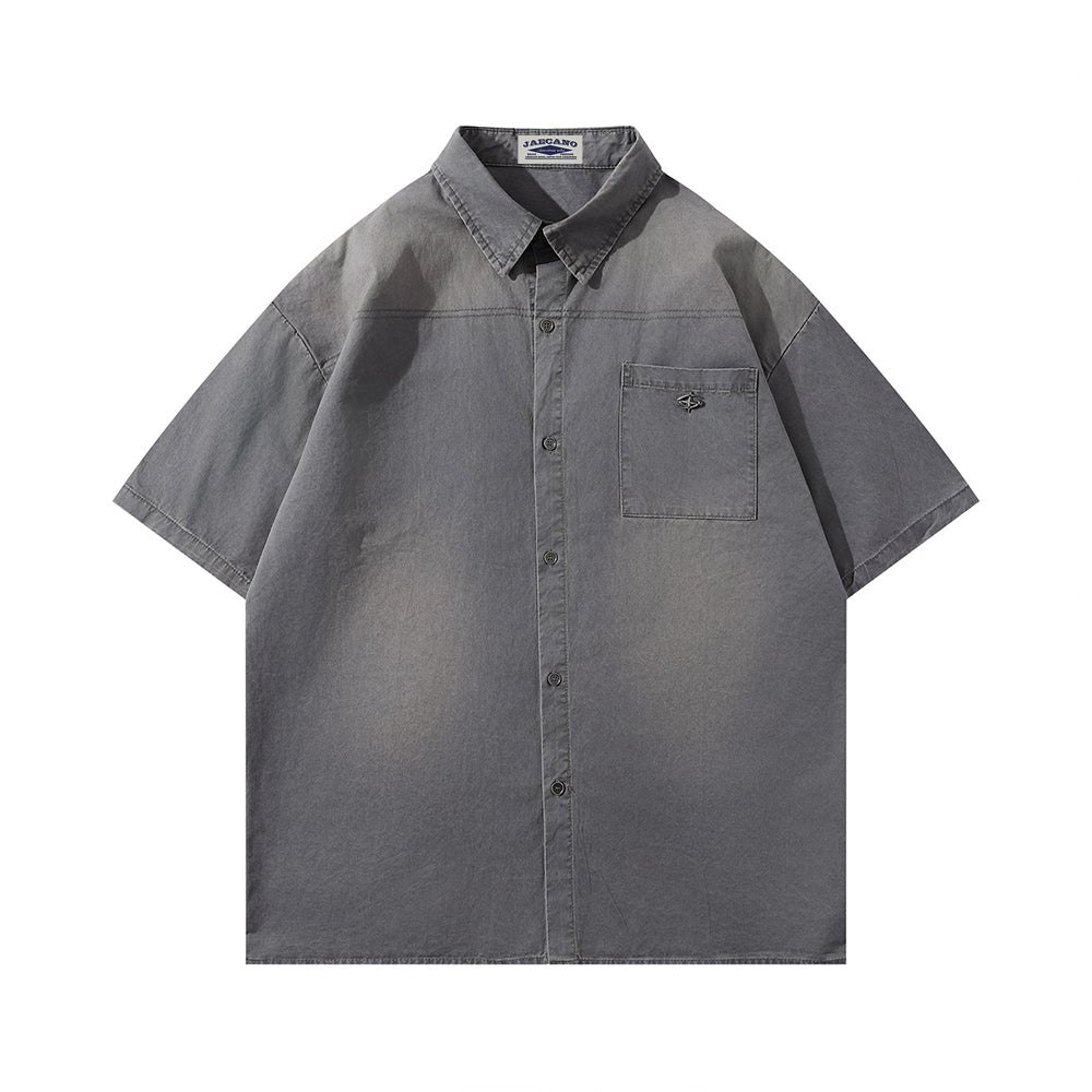 Vintage workwear short-sleeved shirt
