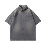 Vintage workwear short-sleeved shirt
