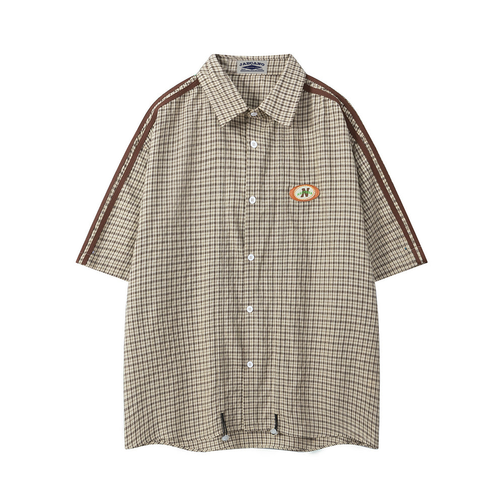 Vintage check short-sleeved shirt