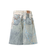 Distressed washed versatile shorts