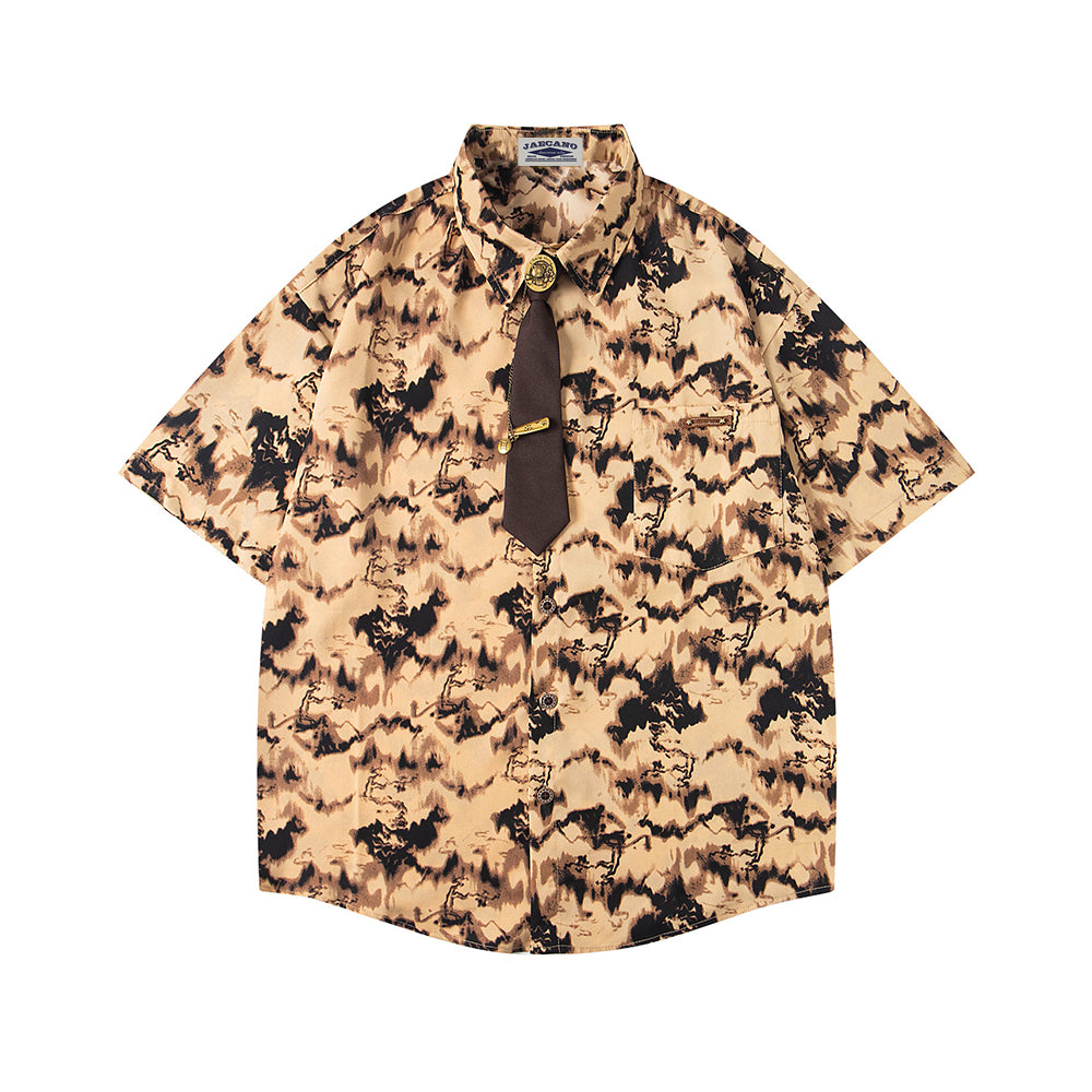 Retro casual short sleeve shirt