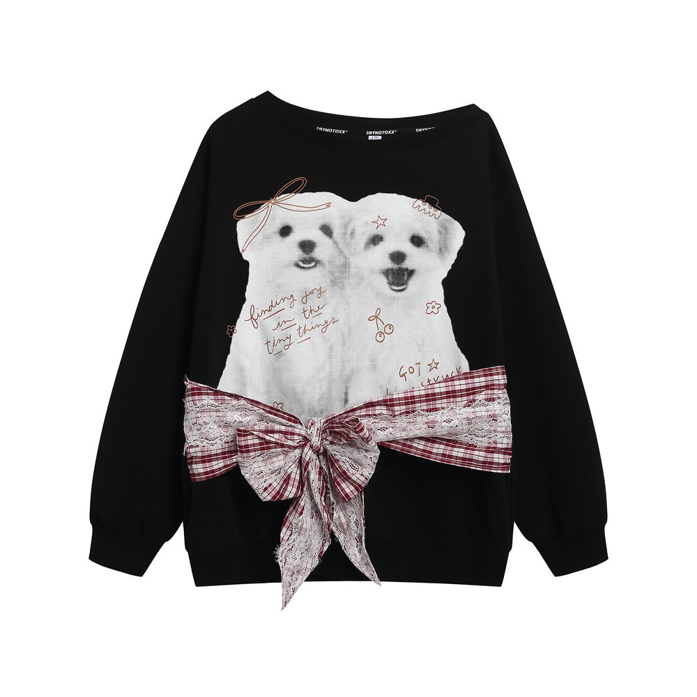 퍼피 오프숄더 긴팔 스웨트셔츠(여성용)